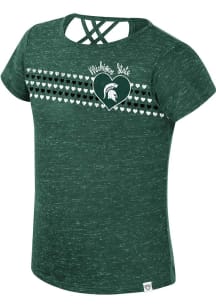 Colosseum Michigan State Spartans Toddler Girls Green Star Court Short Sleeve Fashion T-Shirt