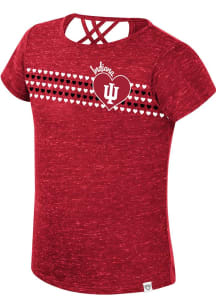 Colosseum Indiana Hoosiers Toddler Girls Cardinal Star Court Short Sleeve Fashion T-Shirt