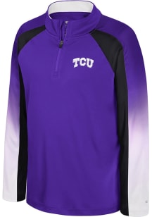 Colosseum TCU Horned Frogs Youth Purple Ice King Long Sleeve Quarter Zip Shirt