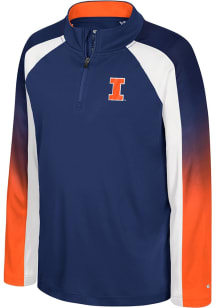 Colosseum Illinois Fighting Illini Youth Navy Blue Ice King Long Sleeve Quarter Zip Shirt