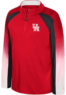 Colosseum Houston Cougars Youth Red Ice King Long Sleeve Quarter Zip Shirt
