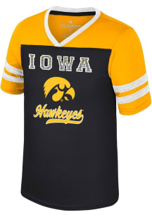 Colosseum Iowa Hawkeyes Girls Black Princess Bubblegum Short Sleeve Fashion T-Shirt