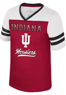 Colosseum Indiana Hoosiers Girls Cardinal Princess Bubblegum Short Sleeve Fashion T-Shirt