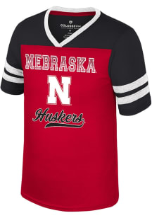 Colosseum Nebraska Cornhuskers Girls Red Princess Bubblegum Short Sleeve Fashion T-Shirt