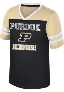 Colosseum Purdue Boilermakers Girls Black Princess Bubblegum Short Sleeve Fashion T-Shirt