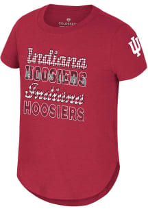 Colosseum Indiana Hoosiers Girls Cardinal Flame Princess Short Sleeve Fashion T-Shirt