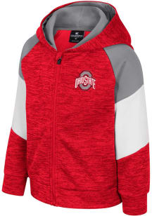 Colosseum Ohio State Buckeyes Toddler Spirit Hollow Long Sleeve Full Zip Sweatshirt - Red