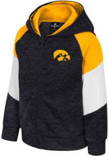 Colosseum Iowa Hawkeyes Toddler Spirit Hollow Long Sleeve Full Zip Sweatshirt - Black
