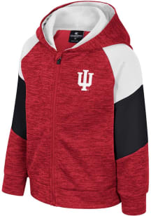 Colosseum Indiana Hoosiers Toddler Spirit Hollow Long Sleeve Full Zip Sweatshirt - Cardinal