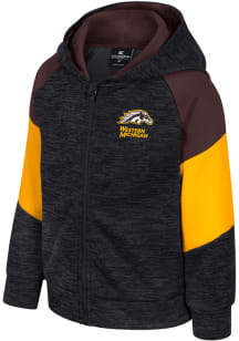 Colosseum Western Michigan Broncos Toddler Spirit Hollow Long Sleeve Full Zip Sweatshirt - Black
