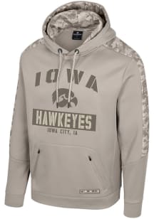 Colosseum Iowa Hawkeyes Mens Tan OHT Battalion Hood