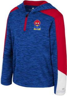 Colosseum Kansas Jayhawks Toddler Blue Up-Ton Long Sleeve Qtr Zip