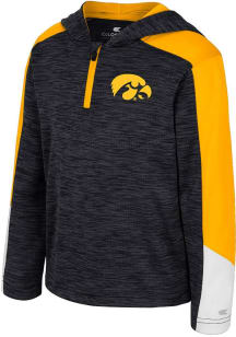 Colosseum Iowa Hawkeyes Toddler Black Up-Ton Long Sleeve Qtr Zip