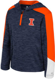 Colosseum Illinois Fighting Illini Toddler Navy Blue Up-Ton Long Sleeve Qtr Zip