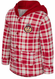 Colosseum Ohio State Buckeyes Toddler Red BMO Plaid Long Sleeve T-Shirt