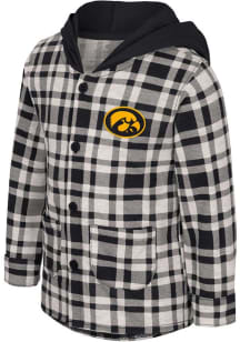 Colosseum Iowa Hawkeyes Toddler Black BMO Plaid Long Sleeve T-Shirt