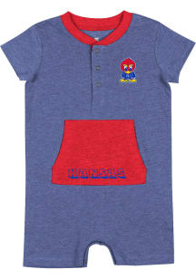 Colosseum Kansas Jayhawks Baby Blue Wheeler Romper Short Sleeve One Piece
