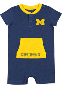Colosseum Michigan Wolverines Baby Blue Wheeler Romper Short Sleeve One Piece