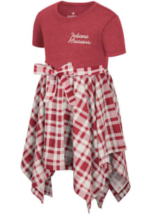 Colosseum Indiana Hoosiers Toddler Girls Cardinal Marceline Short Sleeve Dress