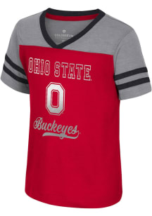Colosseum Ohio State Buckeyes Toddler Girls Red Princess Bubblegum Short Sleeve Fashion T-Shirt