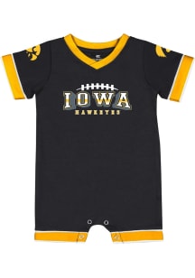 Colosseum Iowa Hawkeyes Baby Black Candy Kingdom Short Sleeve One Piece