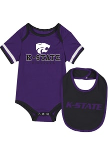 Colosseum K-State Wildcats Baby Purple The Gift Set One Piece with Bib