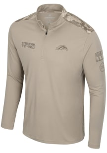 Colosseum Western Michigan Broncos Mens Tan OHT Battalion Long Sleeve Qtr Zip Pullover