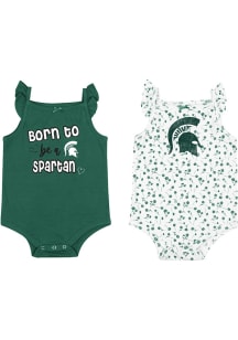 Colosseum Michigan State Spartans Baby Green Hopper 2pk Set One Piece