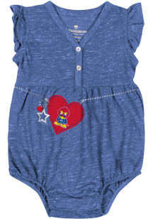 Colosseum Kansas Jayhawks Baby Blue Nancy Short Sleeve One Piece