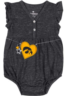 Colosseum Iowa Hawkeyes Baby Black Nancy Short Sleeve One Piece