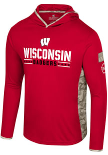 Colosseum Wisconsin Badgers Mens Red OHT Company Hood