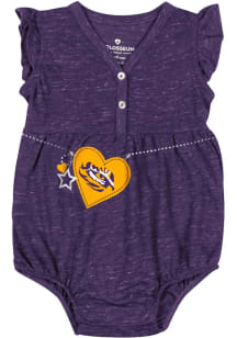 Colosseum LSU Tigers Baby Purple Nancy Short Sleeve One Piece