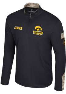 Colosseum Iowa Hawkeyes Mens Black OHT Company Long Sleeve Qtr Zip Pullover