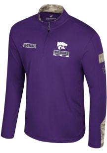 Colosseum K-State Wildcats Mens Purple OHT Company Long Sleeve Qtr Zip Pullover