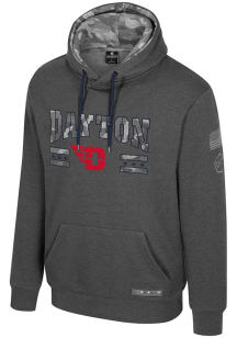 Colosseum Dayton Flyers Mens Grey OHT Squad Long Sleeve Hoodie