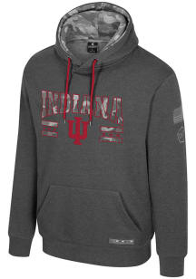 Colosseum Indiana Hoosiers Mens Grey OHT Squad Long Sleeve Hoodie
