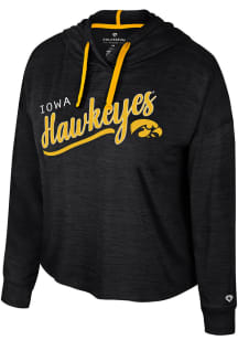 Colosseum Iowa Hawkeyes Womens Black Marina Hooded Sweatshirt