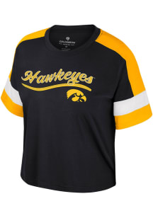 Colosseum Iowa Hawkeyes Womens Black Diamond Short Sleeve T-Shirt