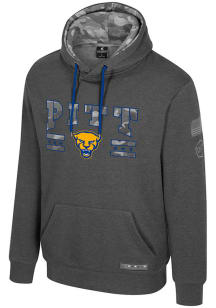 Colosseum Pitt Panthers Mens Grey OHT Squad Long Sleeve Hoodie