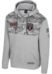 Colosseum Illinois Fighting Illini Mens Grey OHT Platoon Long Sleeve Hoodie