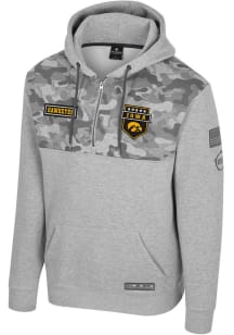 Colosseum Iowa Hawkeyes Mens Grey OHT Platoon Long Sleeve Hoodie