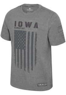 Colosseum Iowa Hawkeyes Grey OHT Active Duty Short Sleeve T Shirt