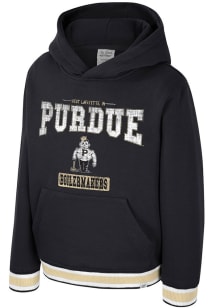 Colosseum Purdue Boilermakers Youth Black George Long Sleeve Hoodie