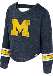 Colosseum Michigan Wolverines Toddler Girls Blue Jaine Cut Out Long Sleeve T Shirt