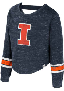 Colosseum Illinois Fighting Illini Toddler Girls Navy Blue Jaine Cut Out Long Sleeve T Shirt