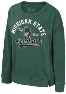 Colosseum Michigan State Spartans Womens Green Wished For Crew Sweatshirt