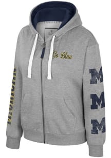 Colosseum Michigan Wolverines Womens Grey Raven Long Sleeve Full Zip Jacket