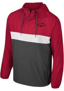Colosseum Arkansas Razorbacks Mens Crimson Wilkes Packable Anorak Light Weight Jacket