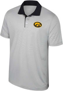 Colosseum Iowa Hawkeyes Mens Black Tuck Short Sleeve Polo