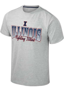 Colosseum Illinois Fighting Illini Grey Roy Short Sleeve T Shirt